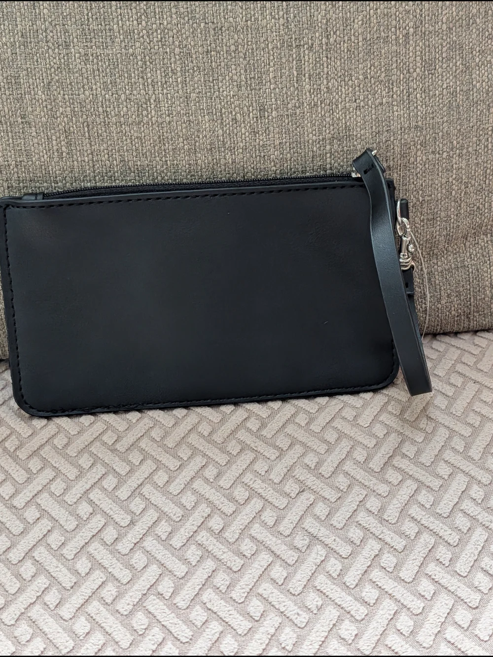Nine West Black Floral Logo Wristlet NWOT